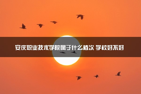 安庆职业技术学院属于什么档次 学校好不好