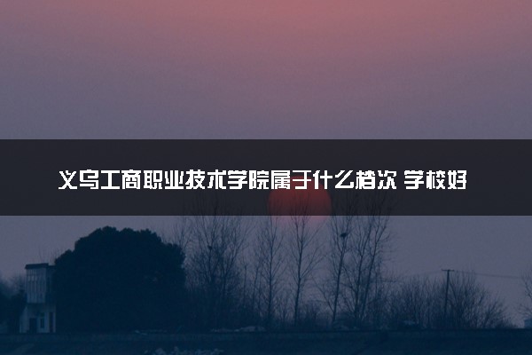 义乌工商职业技术学院属于什么档次 学校好不好