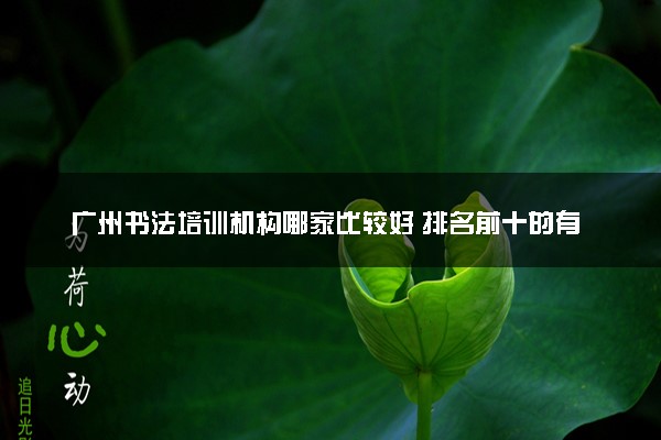 广州书法培训机构哪家比较好 排名前十的有哪些