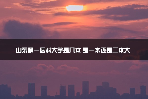 山东第一医科大学是几本 是一本还是二本大学