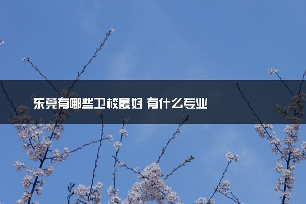 东莞有哪些卫校最好 有什么专业