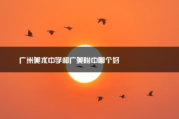 广州美术中学和广美附中哪个好