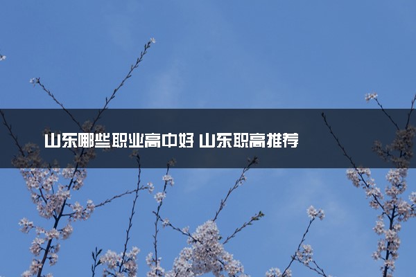 山东哪些职业高中好 山东职高推荐