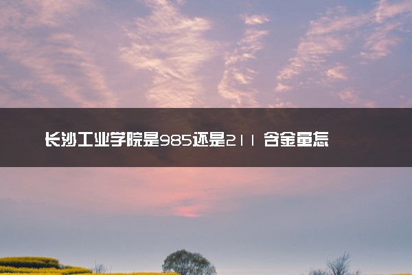 长沙工业学院是985还是211 含金量怎么样