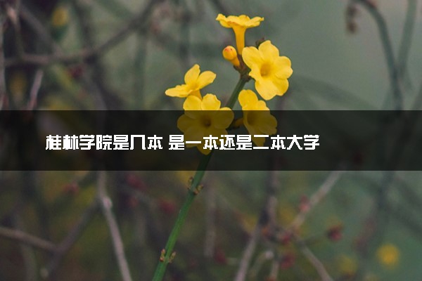 桂林学院是几本 是一本还是二本大学
