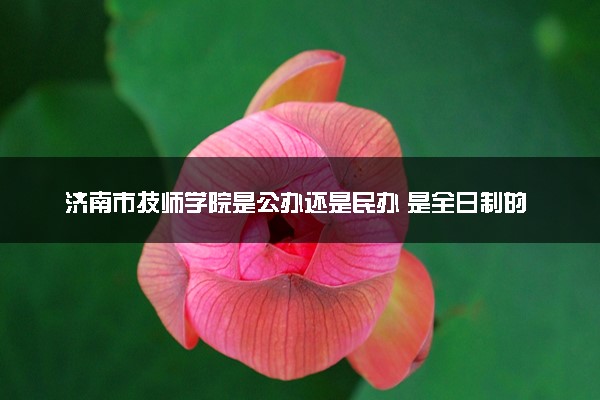 济南市技师学院是公办还是民办 是全日制的吗