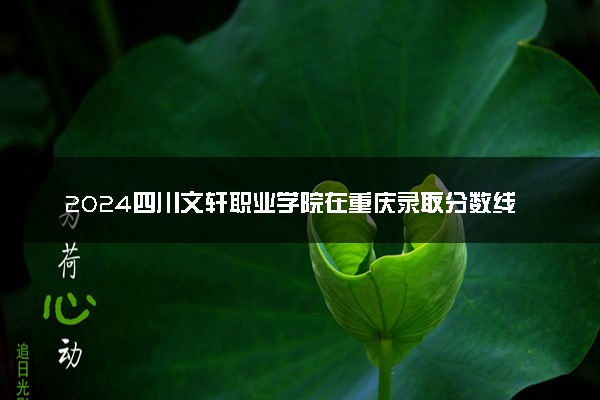 2024四川文轩职业学院在重庆录取分数线 各专业分数及位次