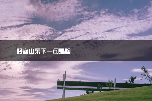 好客山东下一句是啥