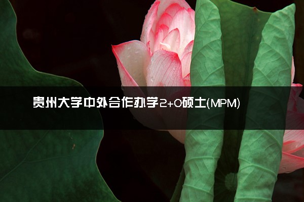 贵州大学中外合作办学2+0硕士（MPM）招生简章