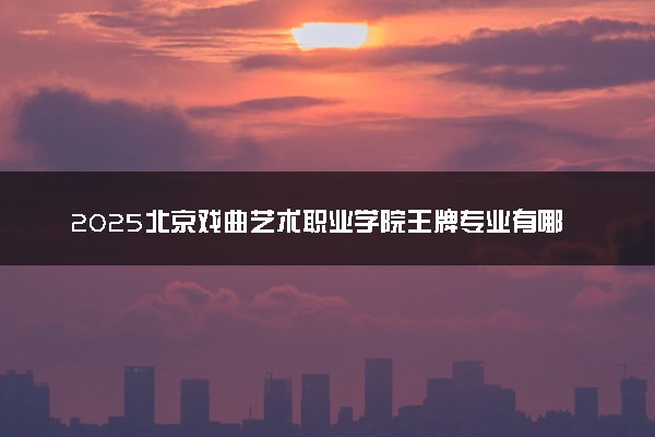 2025北京戏曲艺术职业学院王牌专业有哪些 最好的专业是什么