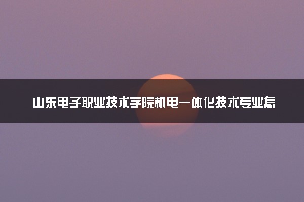 山东电子职业技术学院机电一体化技术专业怎么样 录取分数线多少