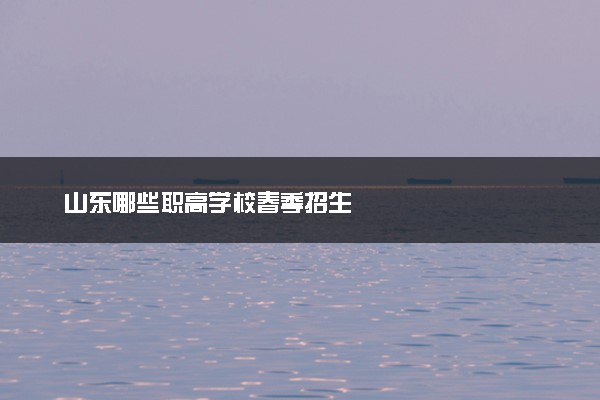 山东哪些职高学校春季招生