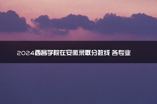 2024西昌学院在安徽录取分数线 各专业分数及位次