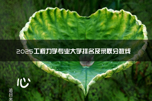 2025工程力学专业大学排名及录取分数线
