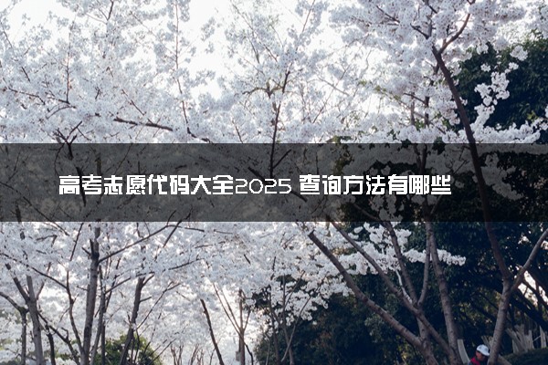 高考志愿代码大全2025 查询方法有哪些