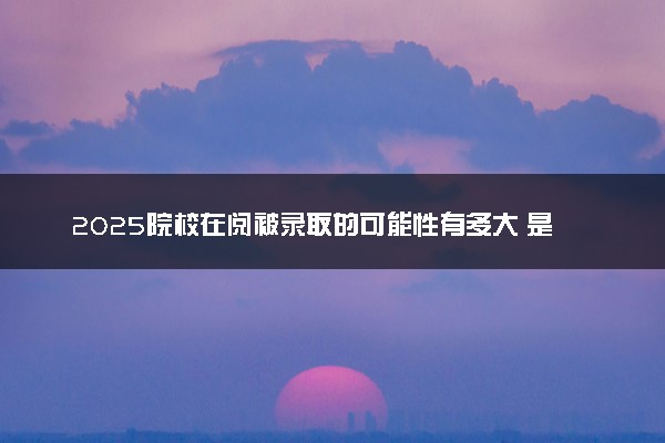2025院校在阅被录取的可能性有多大 是被录取了吗
