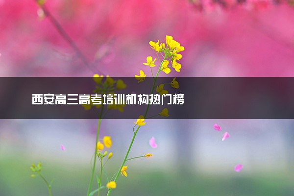 西安高三高考培训机构热门榜