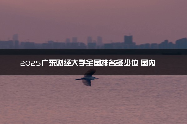 2025广东财经大学全国排名多少位 国内第几名