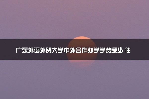 广东外语外贸大学中外合作办学学费多少 住宿费多少