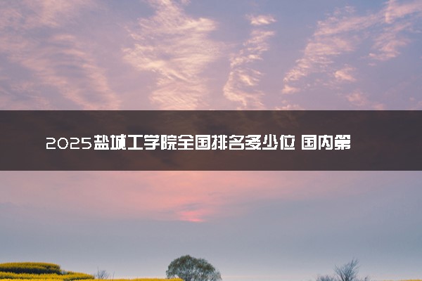2025盐城工学院全国排名多少位 国内第几名