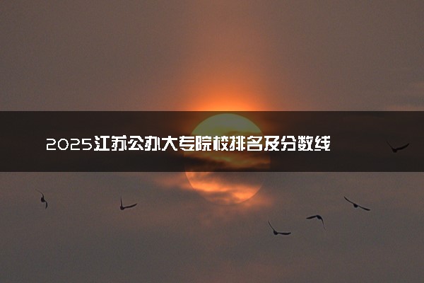 2025江苏公办大专院校排名及分数线