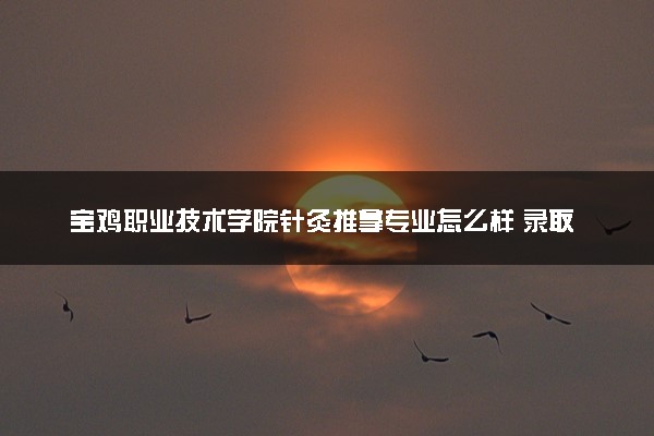 宝鸡职业技术学院针灸推拿专业怎么样 录取分数线多少