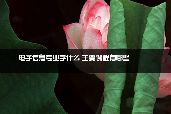 电子信息专业学什么 主要课程有哪些