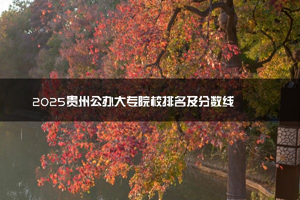 2025贵州公办大专院校排名及分数线