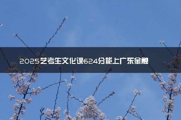 2025艺考生文化课624分能上广东金融学院吗
