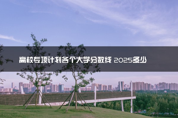 高校专项计划各个大学分数线 2025多少分能上