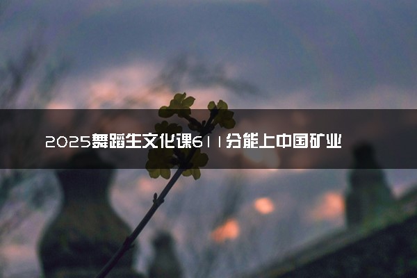2025舞蹈生文化课611分能上中国矿业大学吗