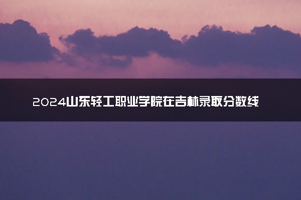 2024山东轻工职业学院在吉林录取分数线 各专业分数及位次