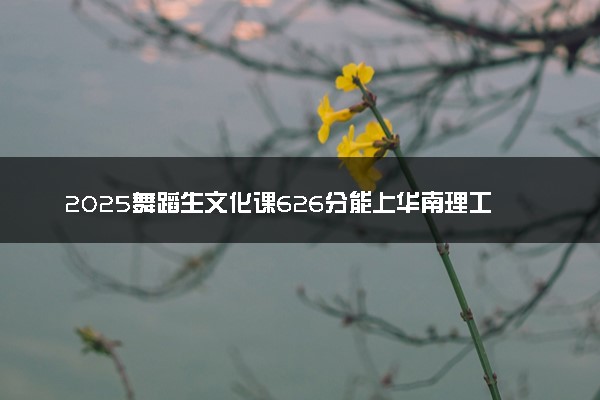 2025舞蹈生文化课626分能上华南理工大学吗