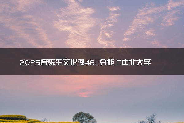 2025音乐生文化课461分能上中北大学吗