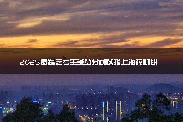 2025舞蹈艺考生多少分可以报上海农林职业技术学院