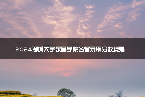 2024聊城大学东昌学院各省录取分数线是多少 最低分及位次
