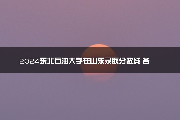 2024东北石油大学在山东录取分数线 各专业分数及位次