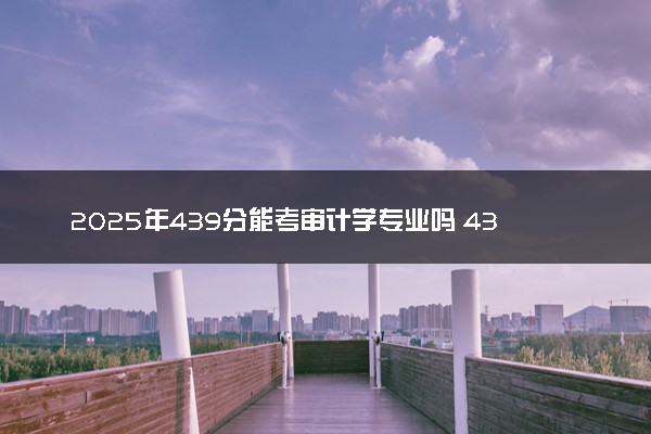 2025年439分能考审计学专业吗 439分审计学专业大学推荐