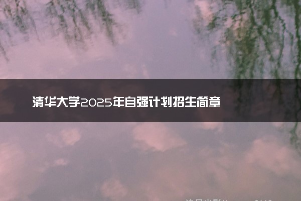 清华大学2025年自强计划招生简章