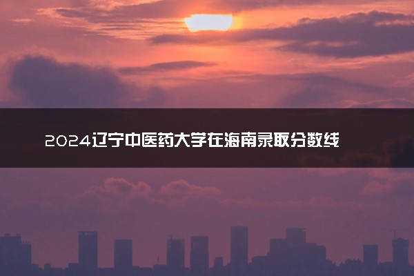 2024辽宁中医药大学在海南录取分数线 各专业分数及位次