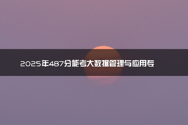 2025年487分能考大数据管理与应用专业吗 487分大数据管理与应用专业大学推荐