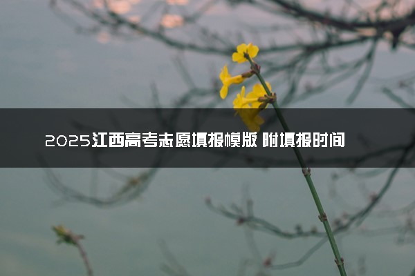 2025江西高考志愿填报模版 附填报时间及规则