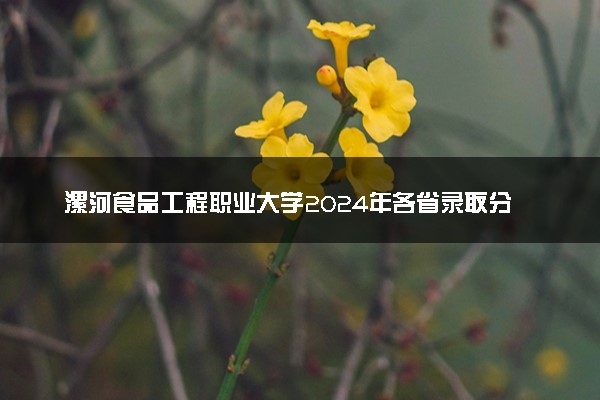 漯河食品工程职业大学2024年各省录取分数线 多少分能考上