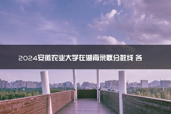 2024安徽农业大学在湖南录取分数线 各专业分数及位次