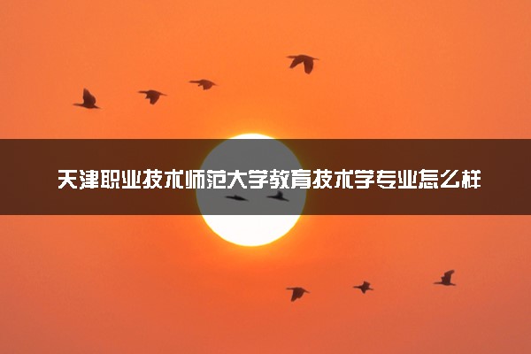 天津职业技术师范大学教育技术学专业怎么样 录取分数线多少