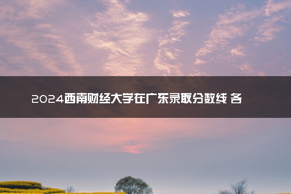 2024西南财经大学在广东录取分数线 各专业分数及位次