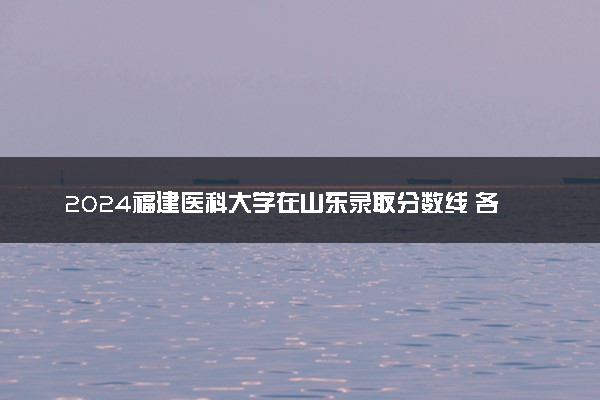 2024福建医科大学在山东录取分数线 各专业分数及位次