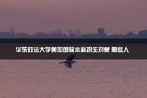 华东政法大学美加国际本科招生对象 哪些人可以报
