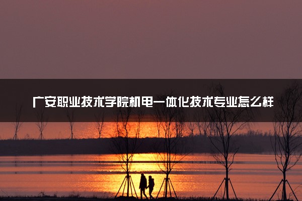 广安职业技术学院机电一体化技术专业怎么样 录取分数线多少