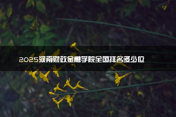 2025河南财政金融学院全国排名多少位 国内第几名